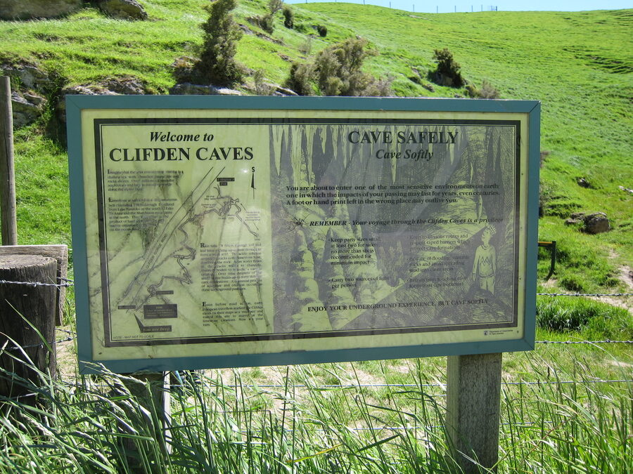 Information sign at the cave entrance