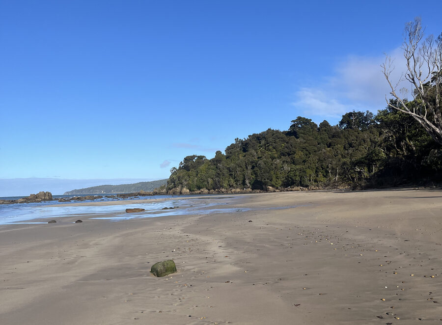 A quiet morning on the beach section of the track