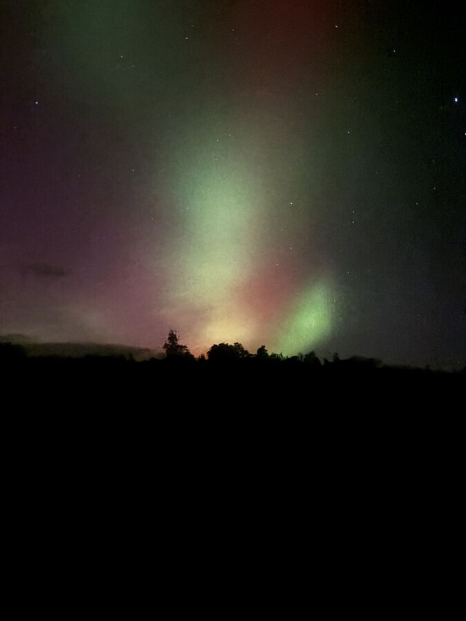 Aurora over the beach
