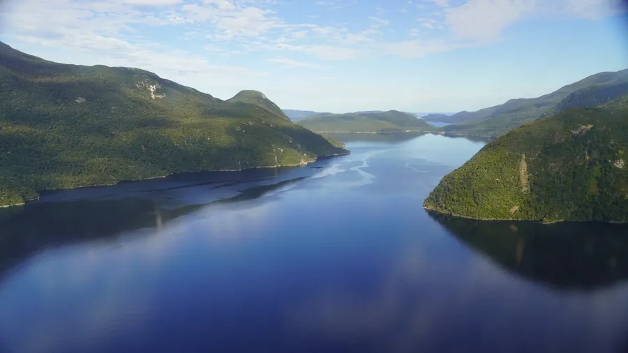 Aerial view of the fiords
