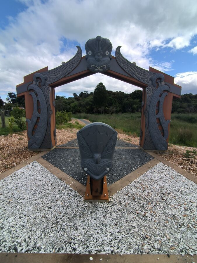 Carved entrance gateway